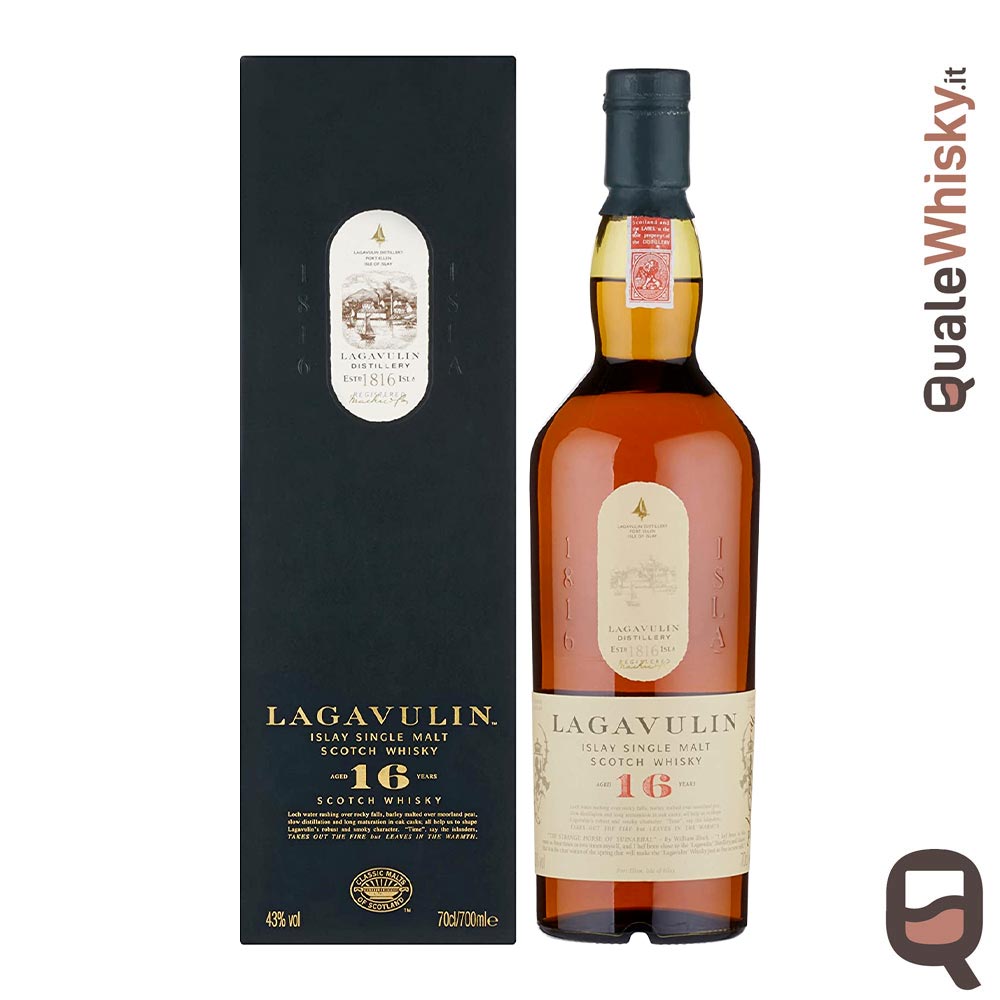 Bottiglia e confezione Lagavulin 16 Anni recensione e prezzo QualeWhisky