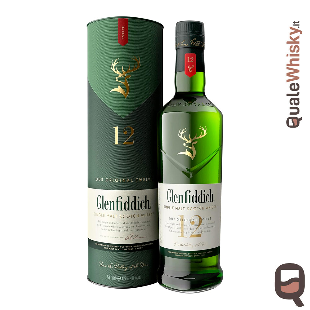 Bottiglia e confezione Glenfiddich 12 anni recensione e prezzo QualeWhisky